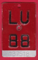 VELONUMMER / FAHRRADSCHILD, LU 88