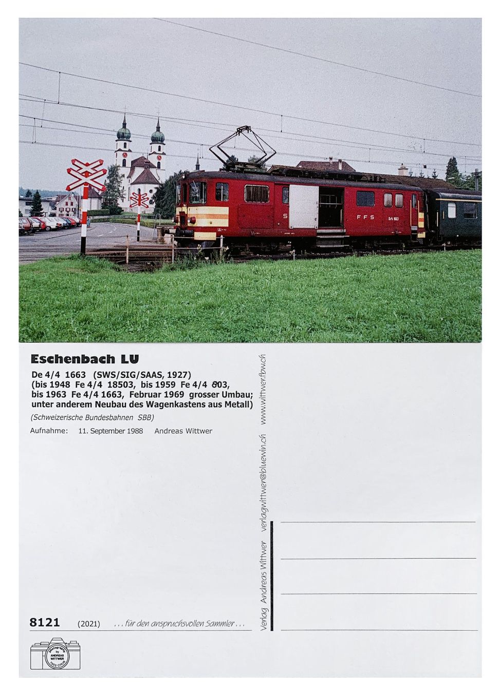 Ansichtskarten: Eschenbach LU Hochdorf Luzern Seetal Bahn SBB De 4/4 1663 – Neu (gemäss Beschreibung) aus Bern von AWiBe