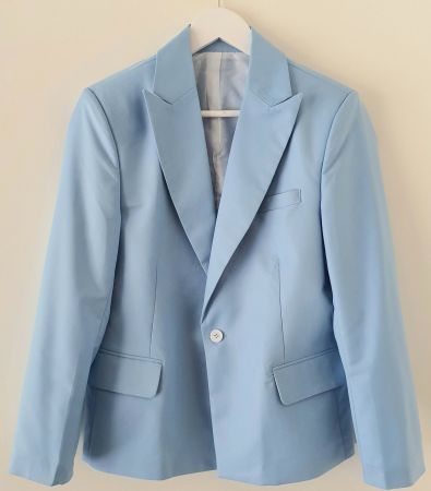 Blazer aus Baumwollmischung in Himmelblau