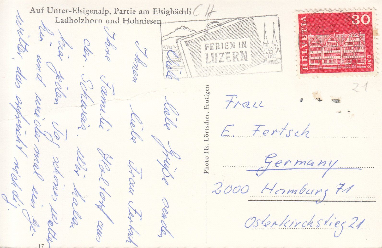 Cartoline postali: Unter-Elsigenalp 1971 – Usato da Bürglen TG venduto da StampGraf 1