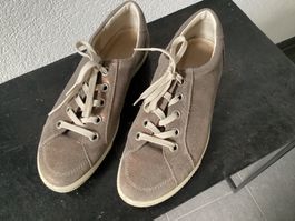 Ecco Damenschuhe Sneaker Gr. 39 Leder Kupfer Metalic