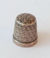 Antiker Englischer Fingerhut Sterling Silber Nr. 17