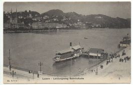 LUZERN Landungssteg Bahnhofseite - Dampfschiff