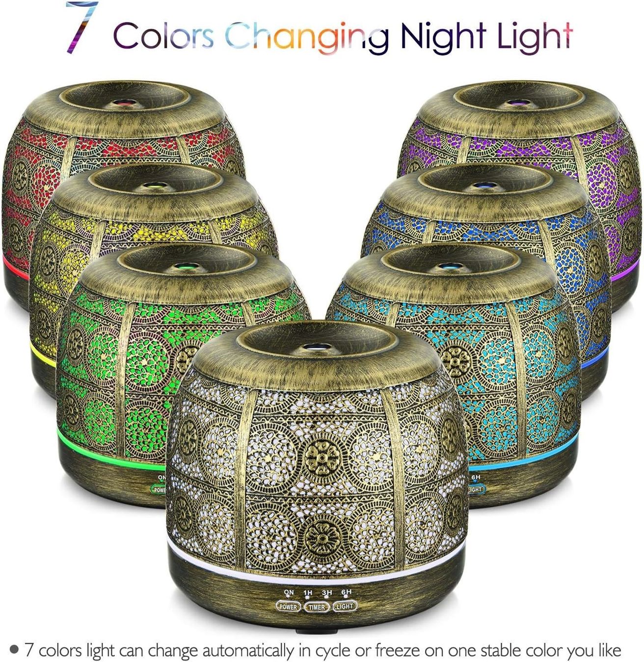 Aroma Diffuser 500 ml Ultraschall LED Metall Gold Nachtlicht (Neuf avec ...