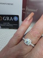 Bague argent avec diamant de moissanite de 0,5 ct GRA