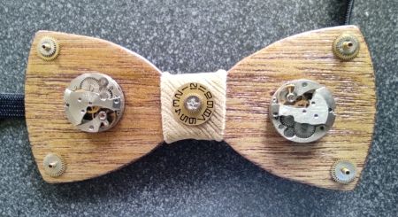 Handmade Steampunk Wooden Bow Tie / Fliege / Masche
