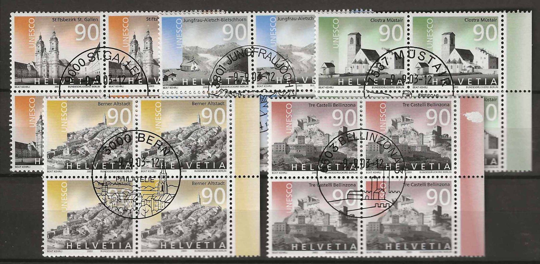 Tutti i francobolli: B1096 - Unesco 2003 B4 Ortstempel – Usato da Trélex venduto da Phil_Albert