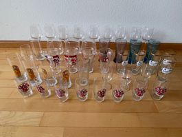 Trink Gläser Sammlung alte Cola usw. 43 Stk. zusammen