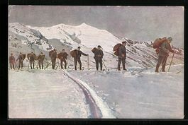 Schweizerische Proviantkolonne im Hochge