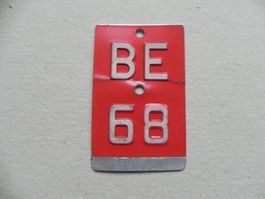 Velonummer Velo Rad BE 68 weiss Bern 1968 Nummer Geschenk