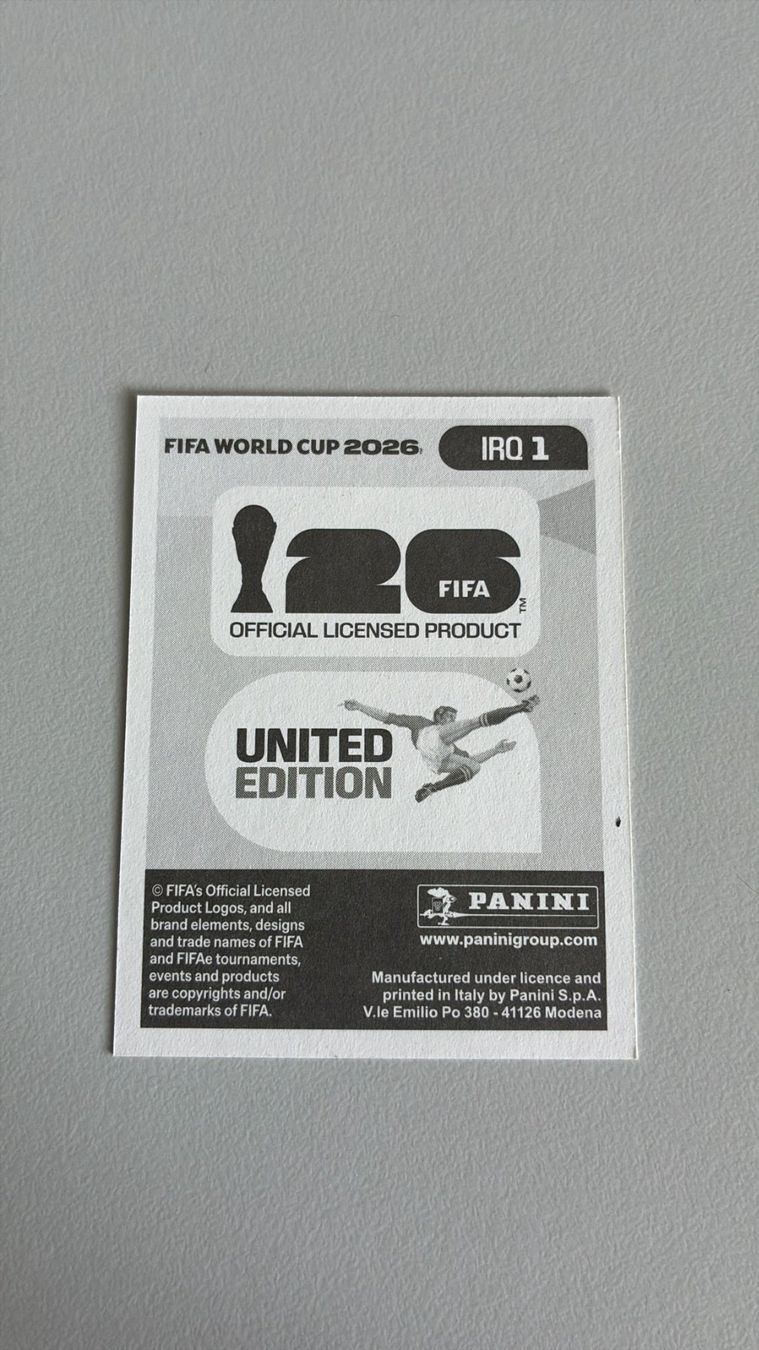Panini Carte collezionabili: Carte panini 2026 - IRQ 1 – Nuovo (secondo la descrizione) da La Neuveville venduto da Ibo2300 1