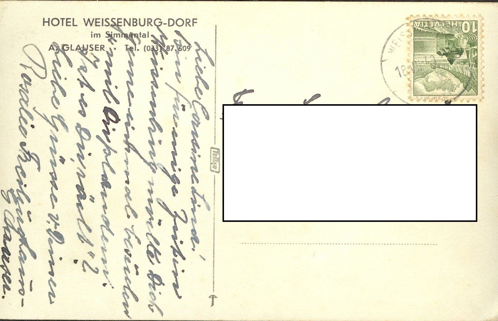 Cartoline postali: Weissenburg - Hotel – Usato da Gwatt (Thun) venduto da seeblick98 1