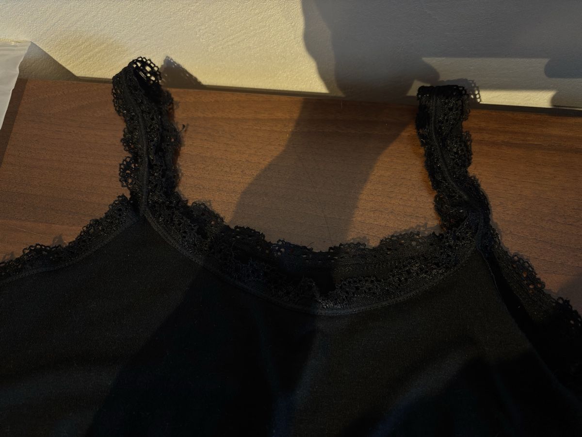 Altra biancheria intima: 4x Cotton undershirts black with lace – Nuovo (secondo la descrizione) da Bironico venduto da Koalaboss 2