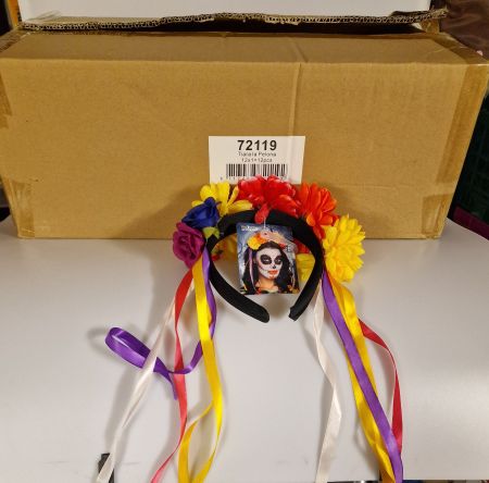 1 Schachtel Tiara mit Totenkopf Neu