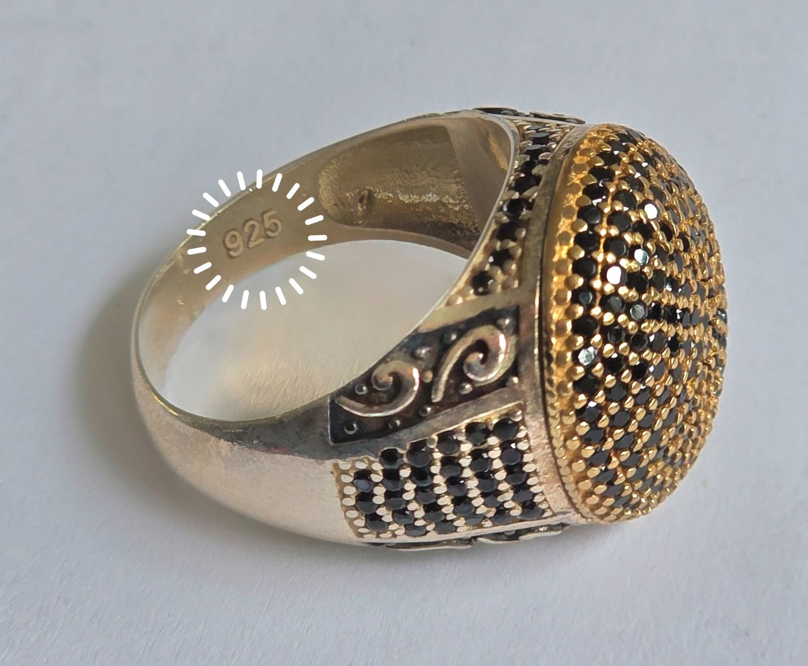 Anelli: Ring mit schwarzen Diamanten Grösse 65 – Nuovo (secondo la descrizione) da Zürich venduto da benedikt12 4