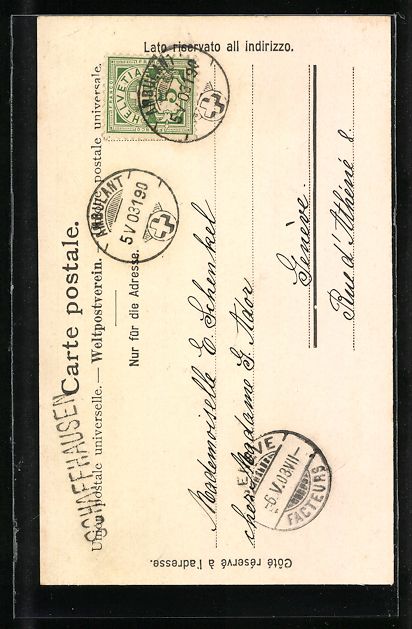 Cartoline postali: Schaffhausen, Das Schwabenthor und Vorwe – Usato da Berlin venduto da bartko-reher 1