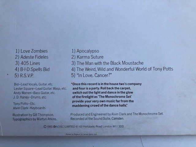 Dischi in vinile: The Monochrome Set – Usato da Aarwangen venduto da Jukebox3 4