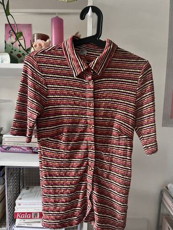 Bluse WOW TO GO gestreift rot XS vintage