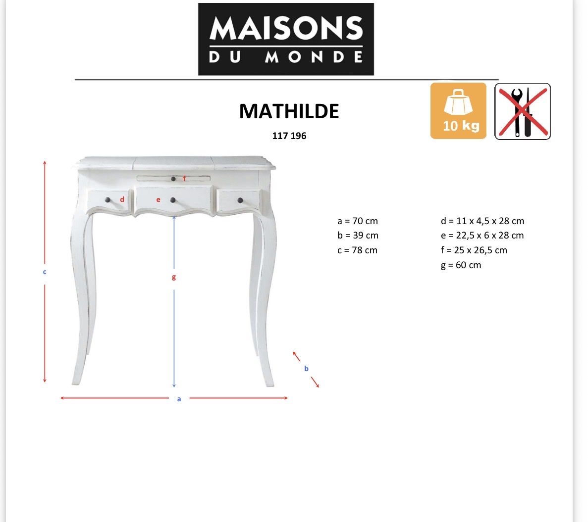 Maisons du monde Schminktische: Frisiertisch / Schminktisch (Coiffeuse Mathilde) – Gebraucht aus Rüschlikon von chr_2dl6 9