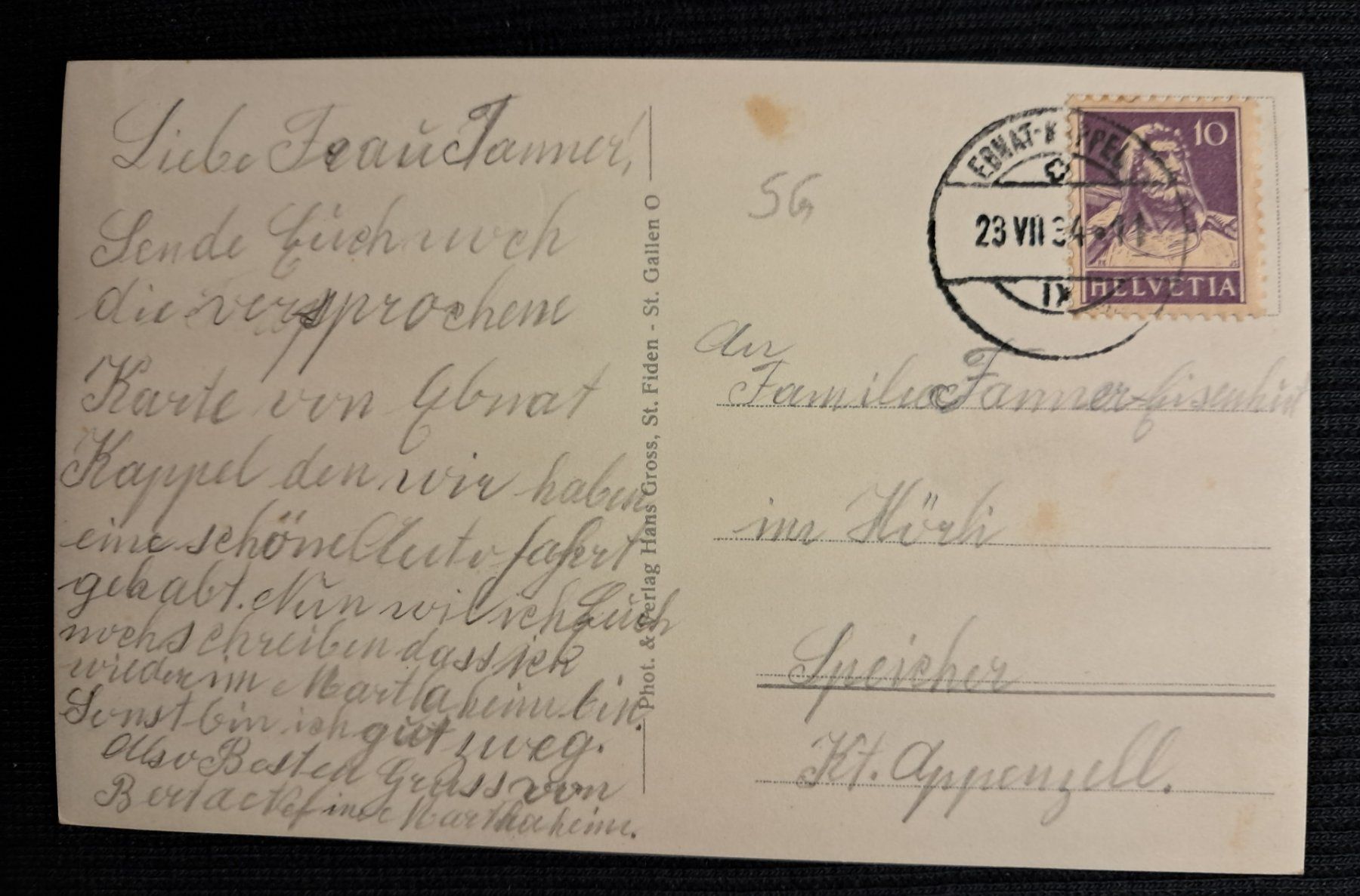 Ansichtskarten: EBNAT 1934 - ANIMIERT – Gebraucht aus Ponto Valentino von giorgia06 1