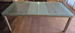 Esstisch Glas Metall Gestell ausziehbar gebraucht