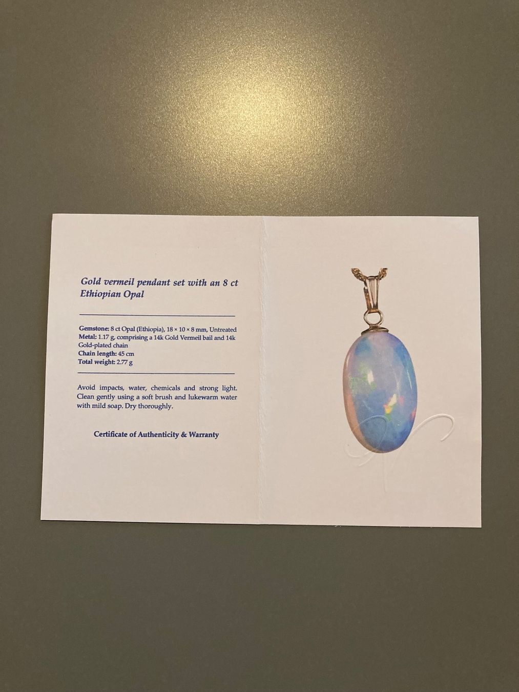 Ketten: Halskette vergoldet mit Opal – Neu und originalverpackt aus Bolken von Romeo80 4