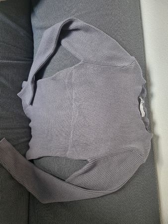 Pull à manches longues ZARA en maille côtelée gris taille M 