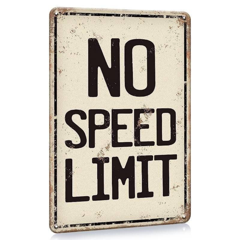 Insegne: Blechschild no speed limit vintage – Nuovo e nell'imballaggio originale da Dürnten venduto da theoldstyler