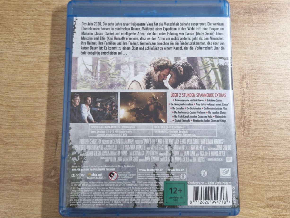 Tutti i DVDs: Planet der Affen - Revolution (2014) RAR Bluray – Usato da Pfungen venduto da Whitie 1