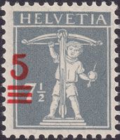 1921, Nr.148II.1A.10, postfrisch ** +Abart: versch. Aufdruck