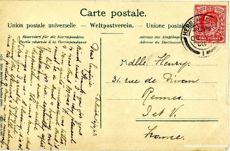 Ansichtskarten: Montreux - Territet Clarens + 1903 – Gebraucht aus Emmenbrücke von teestube 1