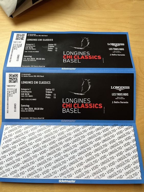 2 Tickets für Logines CHI Classics Basel 2024 Kaufen auf Ricardo