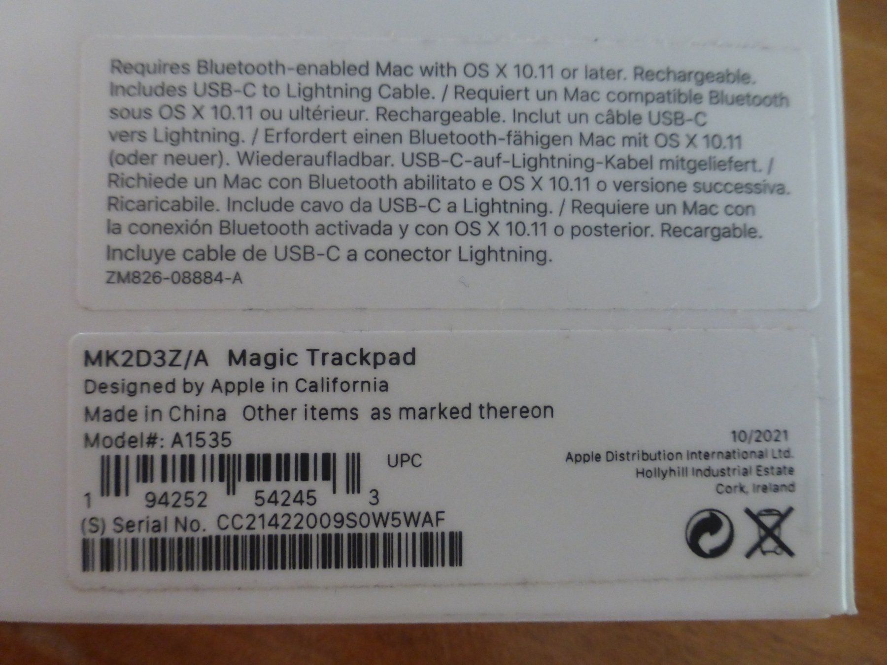 Apple Mouse: Apple Magic Trackpad 2 A1535 – Nuovo (secondo la descrizione) da Zumikon venduto da psisound 4