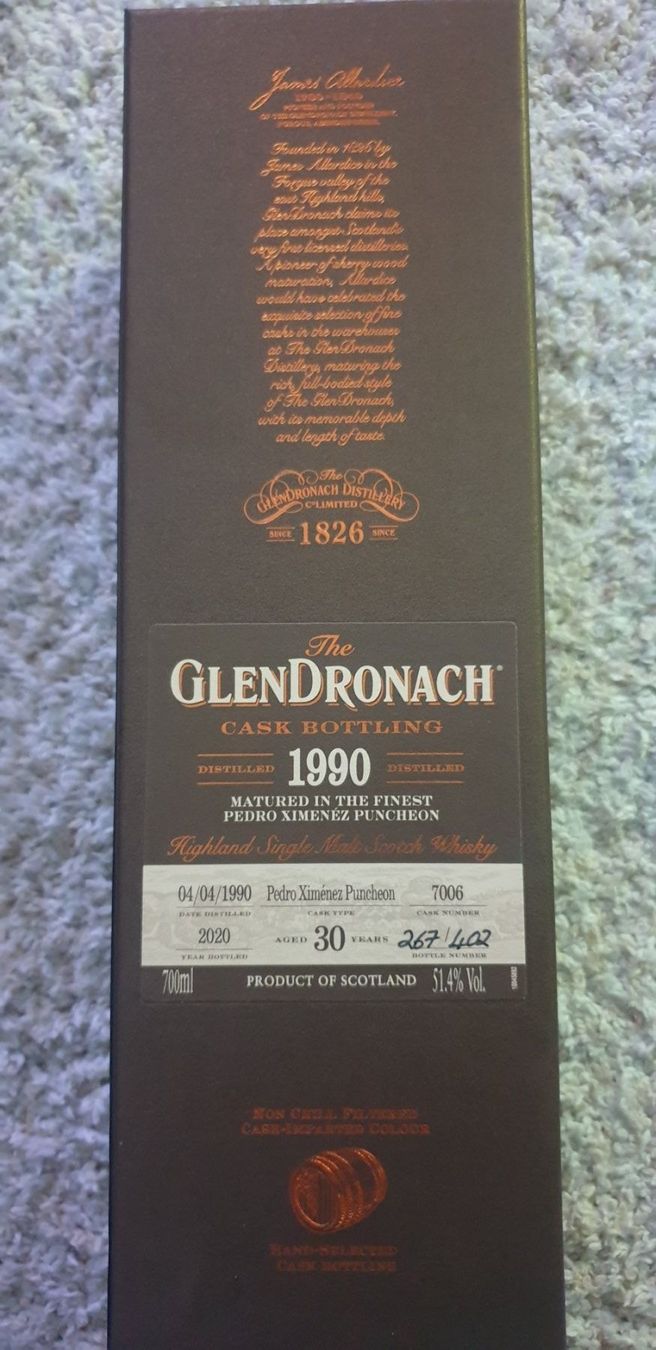 Glendronach Bevande alcoliche: GlenDronach 1990 30J 267/402 Cask 7006 – Nuovo e nell'imballaggio originale da Rorschacherberg venduto da proudschweiz