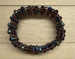 Elastisches Armband Kristalle lila blau