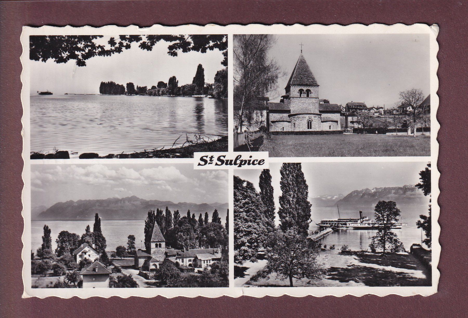 Cartoline postali: ST. SULPICE - 4 images - 1959 – Usato da Pully venduto da nicecards