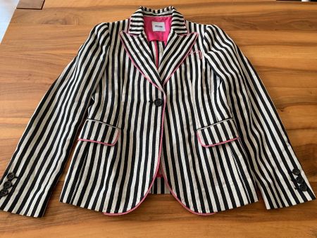 MOSCHINO Cheap and Chic gestreifter Leinen Blazer 40 (I44)