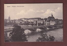 BASEL - Mittlere Rheinbrücke - 1921