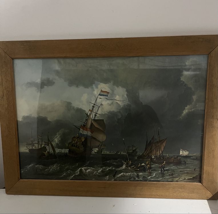 Aquarelle Originale Ken Armstrong, Scène De Village à Blanchland, 1993, Encadrée