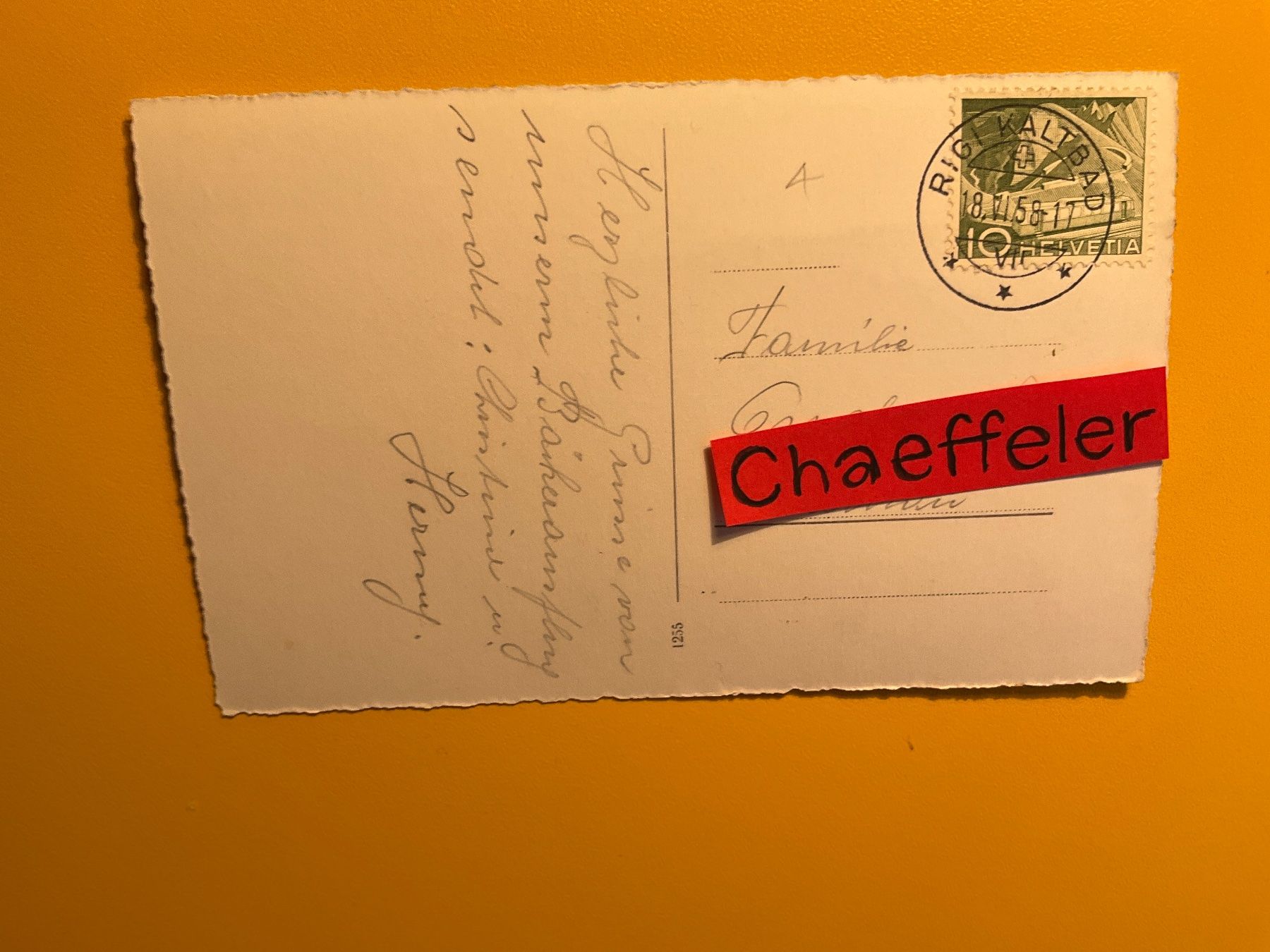 Cartoline postali: 1958 Hotel Rigi Kulm – Usato da Zürich venduto da Chaeffeler 1