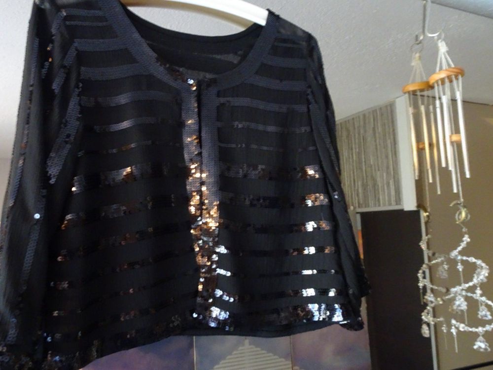 Eye Catch Scarlett Chiffon Bolero - Pailletten Besticktes Jäckchen Für Abendmode
