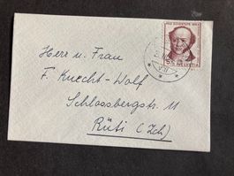 Schweiz 1954 Neujahrsgruss PJ Briefli 5 Rp KEMPTEN 29.XII.54