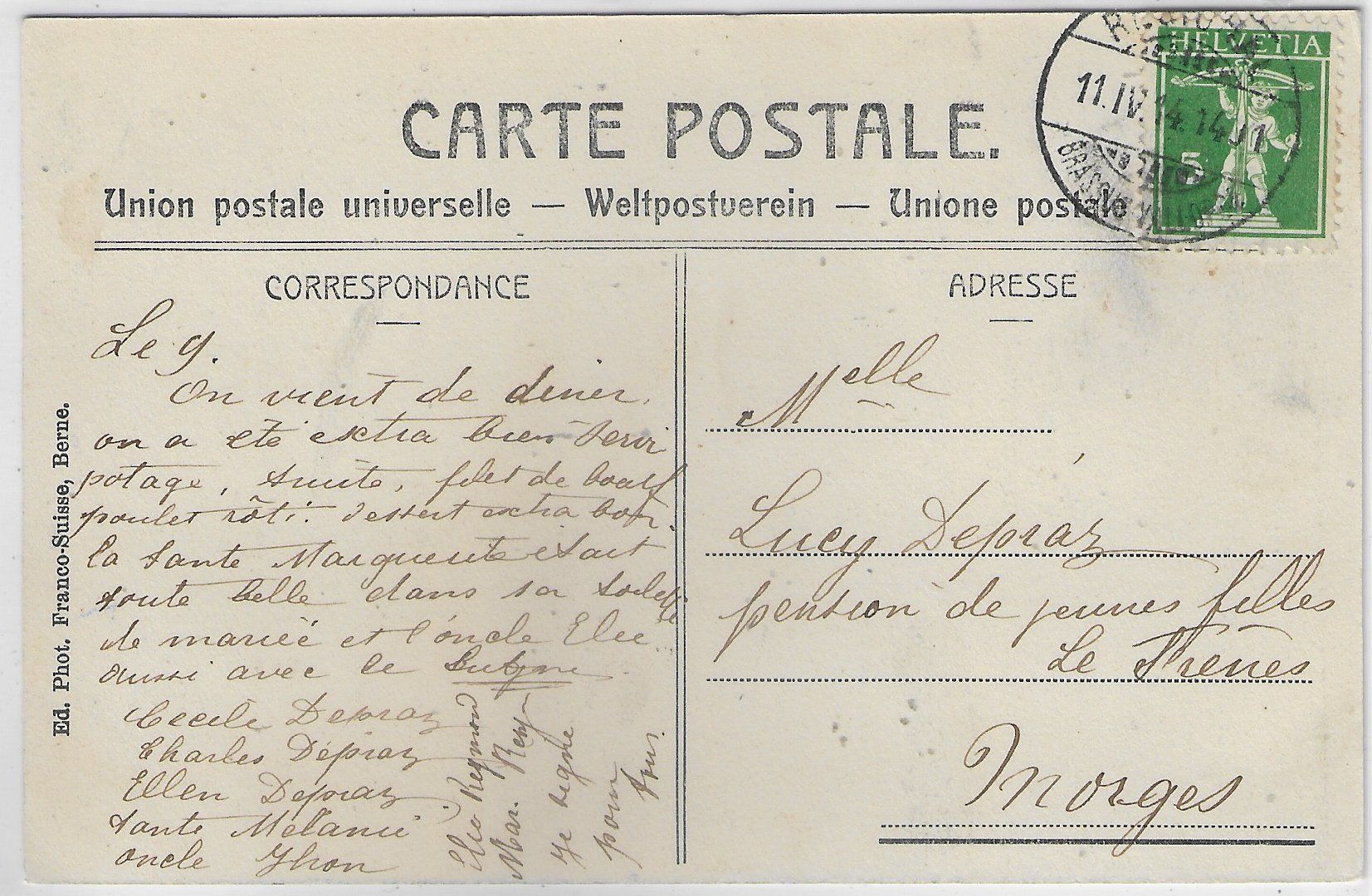 Cartoline postali: Vallorbe - Vue generale – Usato da Ettingen venduto da Kartenplanet 1