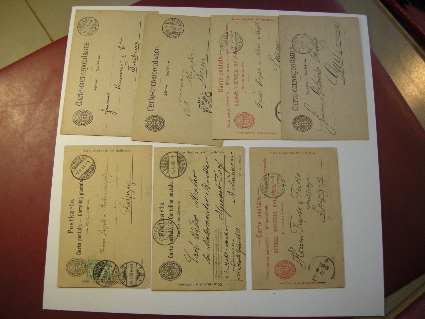 Alle Briefmarken: 7 POSTKARTEN AB - BERNE 15.IX.76 // GAIS 1.III.77. // ect. – Gebraucht aus Eschenbach SG von eDaisy 2