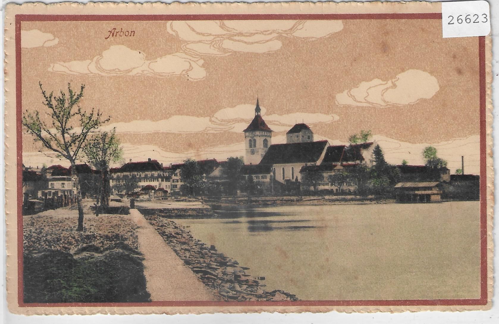 Cartoline postali: Arbon - Dorfpartie - Guggenheim-Litho – Usato da Ettingen venduto da Kartenplanet