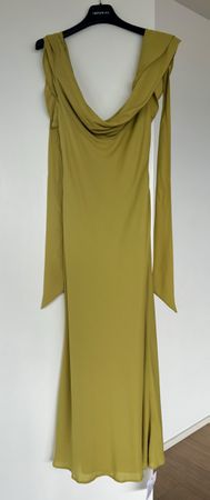 Robe longue fluide vert olive