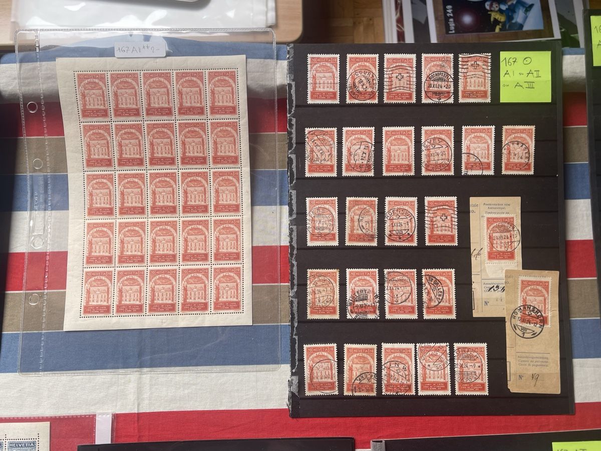Tutti i francobolli: timbres UPU suisse de 1924. – Usato da peseux venduto da laurencephil 2