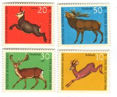 Briefmarken "Hirsche, Reh". Deutschland