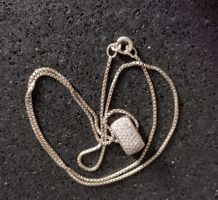 KETTE & ANHÄNGER GLITZER SILBER 800 925 HALSKETTE