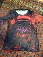 Damen T- Shirt mit Katze langärmelig XS